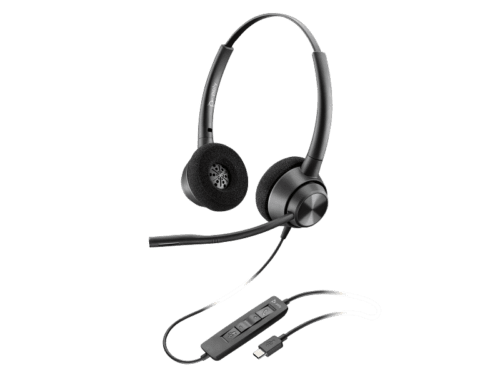Poly EncorePro 320 Stereo, USB-C Headset TAA, (Black), Warranty 2-year -767F9AA