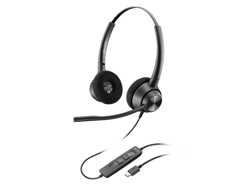 Poly EncorePro 320 Stereo, USB-C Headset TAA, (Black), Warranty 2-year -767F9AA 1 Poly EncorePro 320 Stereo, USB-C Headset TAA, (Black), Warranty 2-year -767F9AA