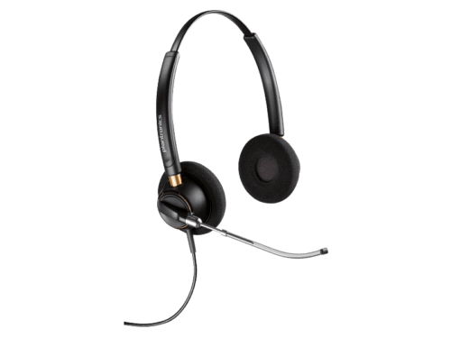 Poly EncorePro 520V, Binaural Headset VoiceTube +Quick Disconnect, (Black), Warranty 2-year, -783P9AA