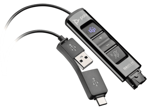 Poly DA85-M USB to QD Black Adapter TAA, Warranty 2-year, -786C8AA
