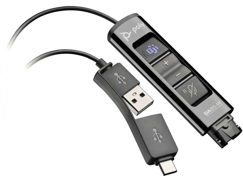 Poly DA85-M USB to QD Black Adapter TAA, Warranty 2-year, -786C8AA 1 Poly DA85-M USB to QD Black Adapter TAA, Warranty 2-year, -786C8AA
