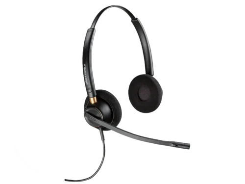 Poly EncorePro 520 with Quick Disconnect Binaural Headset (for EMEA)-EURO, (Black) warranty 2-year -783P7AA.