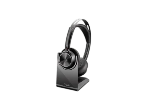 Poly Voyager Focus 2 Microsoft Teams Certified USB-C-C Headset +USB-C/A Adapter +Charging Stand, (Black), Warranty 2-year -9T9J6AA.