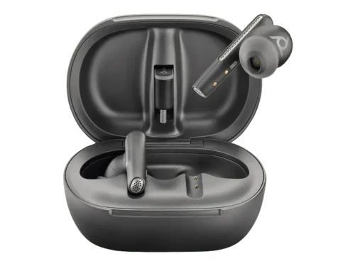 Poly Voyager Free 60+ UC Carbon Black Earbuds +BT700 USB-C Adapter +Touchscreen Charge Case, (Carbon black), Warranty 2-year -7Y8G4AA.