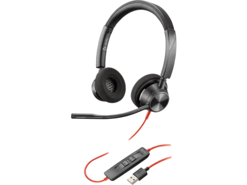 Poly Blackwire 3320 Microsoft Teams Certified USB-A Headset, ( Black), Warranty 2-year -76J17AA.