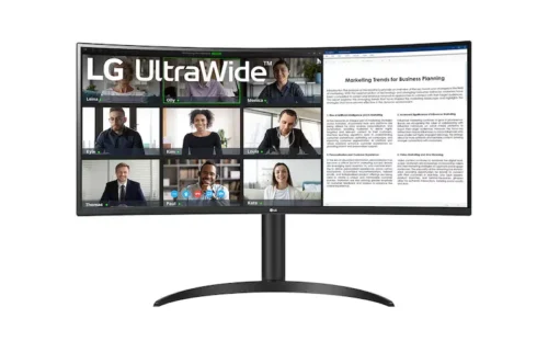 LG UltraWide 34" WQHD 100Hz Curved Monitor with 65W USB-C -34WR55QC-B.AMA.