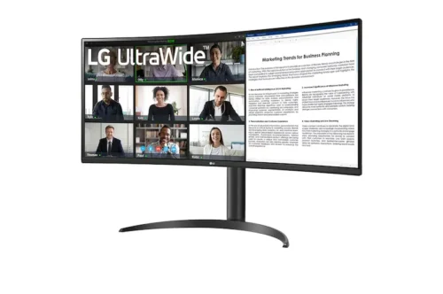 LG UltraWide 34" WQHD 100Hz Curved Monitor with 65W USB-C -34WR55QC-B.AMA.
