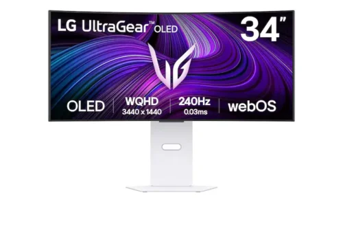 LG UltraGear™ 34" 240Hz OLED Smart Gaming Monitor, with USB-C & LAN, (White) -34GX90SA-W.AMA.