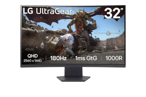 LG UltraGear 32" QHD 180Hz 1000R Curved Gaming Monitor, (Black) -32GS60QC-B.AMAQ.