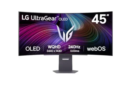 LG UltraGear™ 45" WQHD 240Hz OLED Curved Smart Gaming Monitor with USB-C & LAN -45GX90SA-B.AMA.