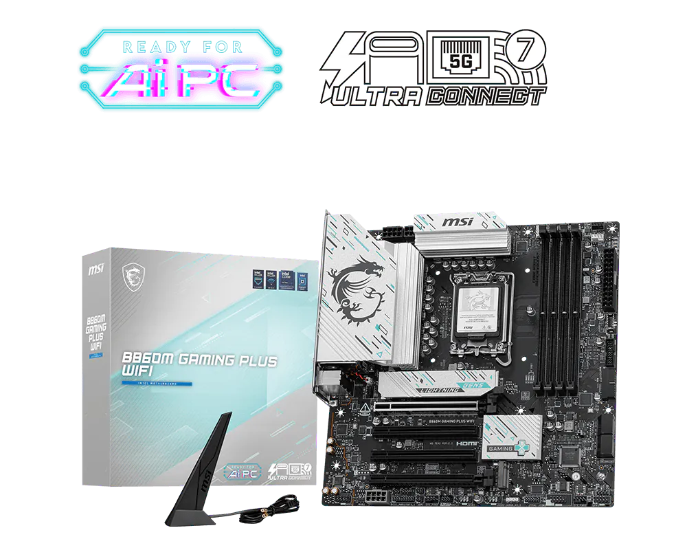 MSI B860M GAMING PLUS D5 WIFI Motherboard -MSI B860M GAMING PLUS D5 WIFI.